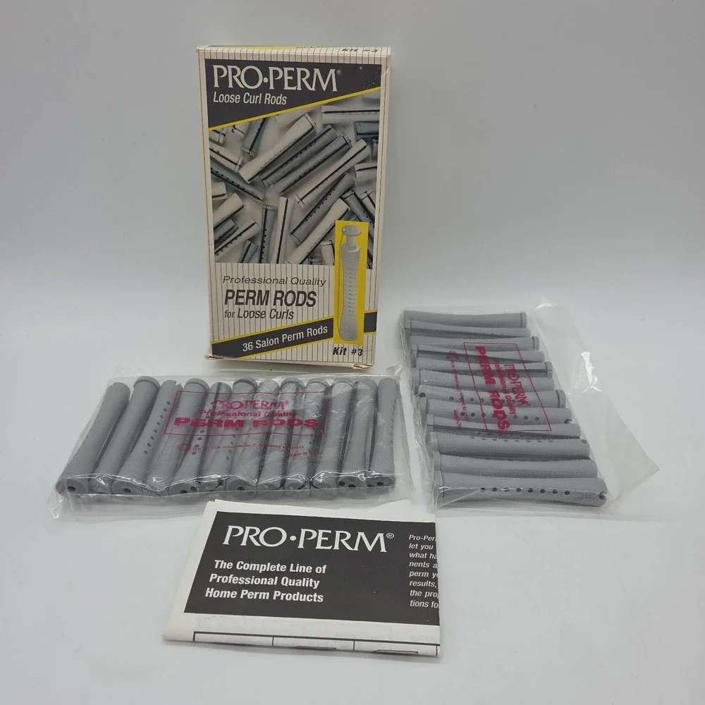 NEW Pro-Perm Rods Loose Curls Profesional Quality Salon Curl Rods *24ct READ*